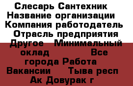 Слесарь-Сантехник › Название организации ­ Компания-работодатель › Отрасль предприятия ­ Другое › Минимальный оклад ­ 25 000 - Все города Работа » Вакансии   . Тыва респ.,Ак-Довурак г.